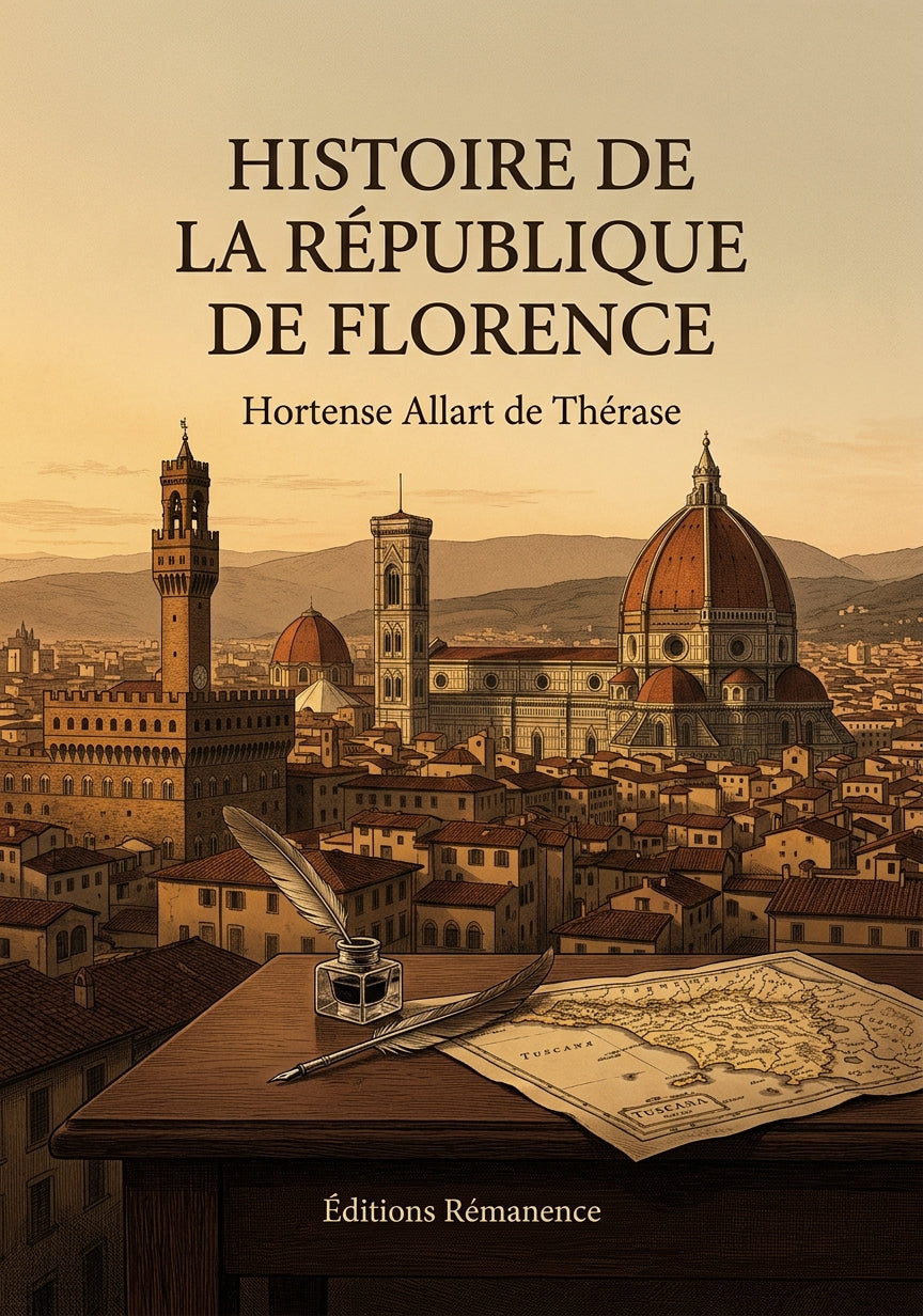 Livre Histoire de la république de Florence par Hortense Allart de Thérase - Couverture - Editions Remanence