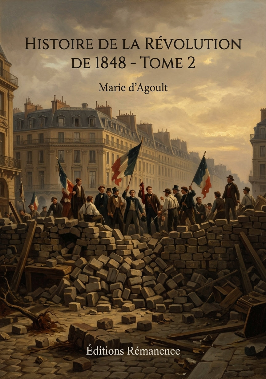 Livre Histoire de la Révolution de 1848 - Tome 2 par Marie d’Agoult - Couverture - Editions Remanence