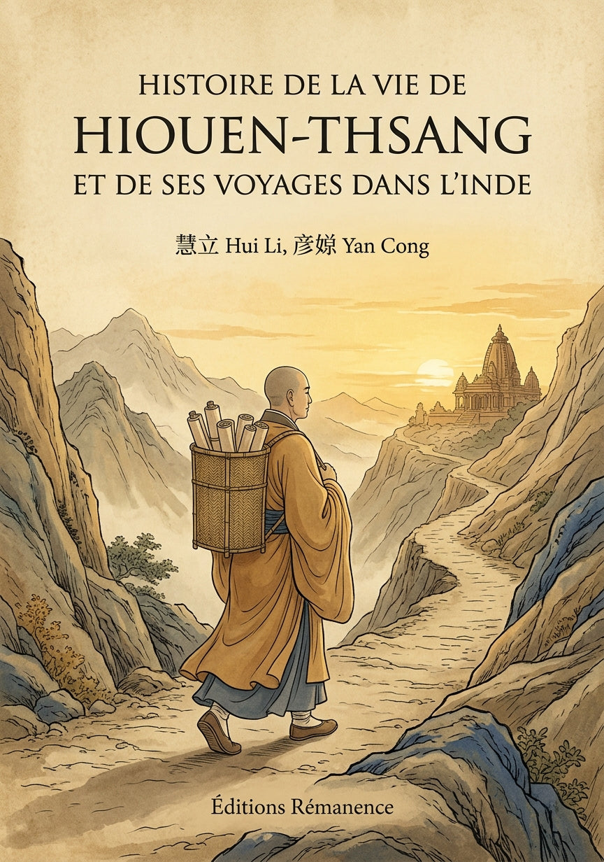 Livre Histoire de la vie de Hiouen-Thsang et de ses voyages dans l’Inde par 慧立 Hui Li, 彦悰 Yan Cong - Couverture - Editions Remanence