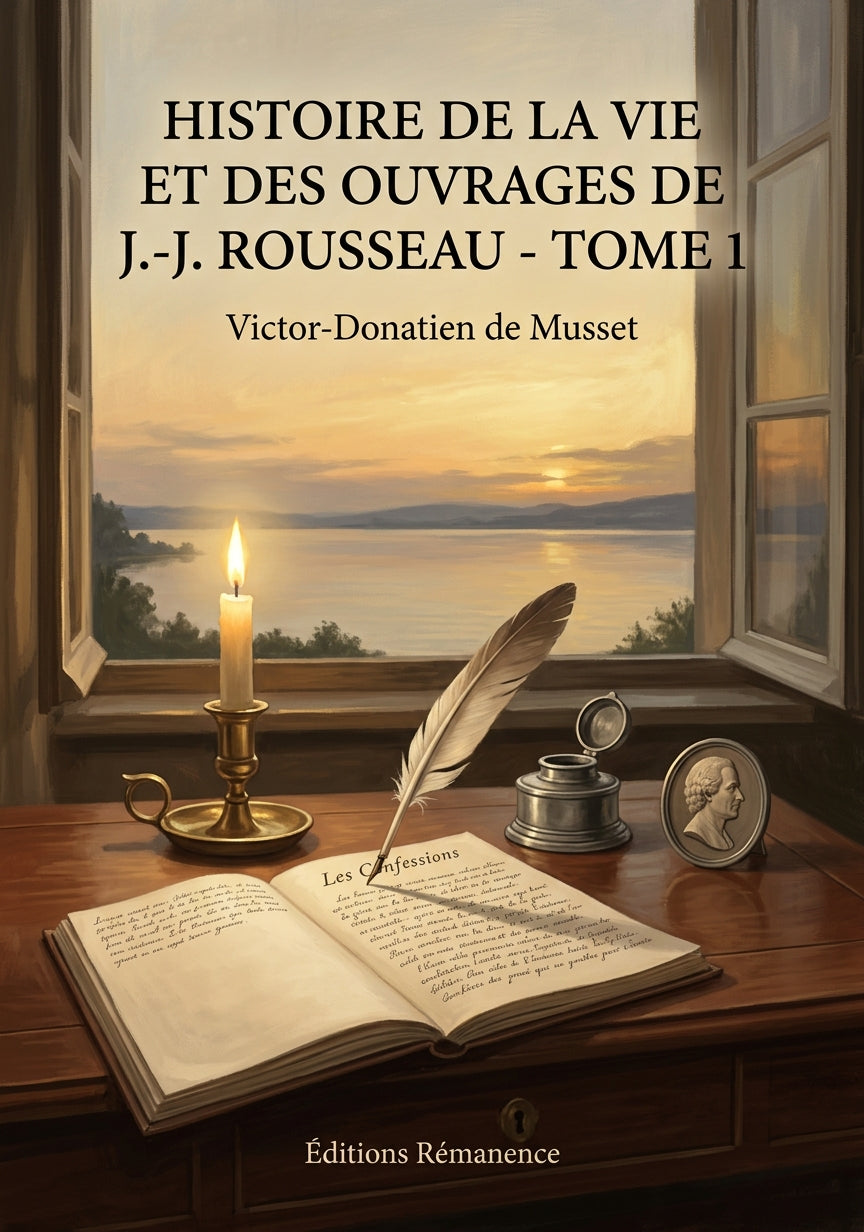 Livre Histoire de la vie et des ouvrages de J.-J. Rousseau - Tome 1 par Victor-Donatien de Musset - Couverture - Editions Remanence
