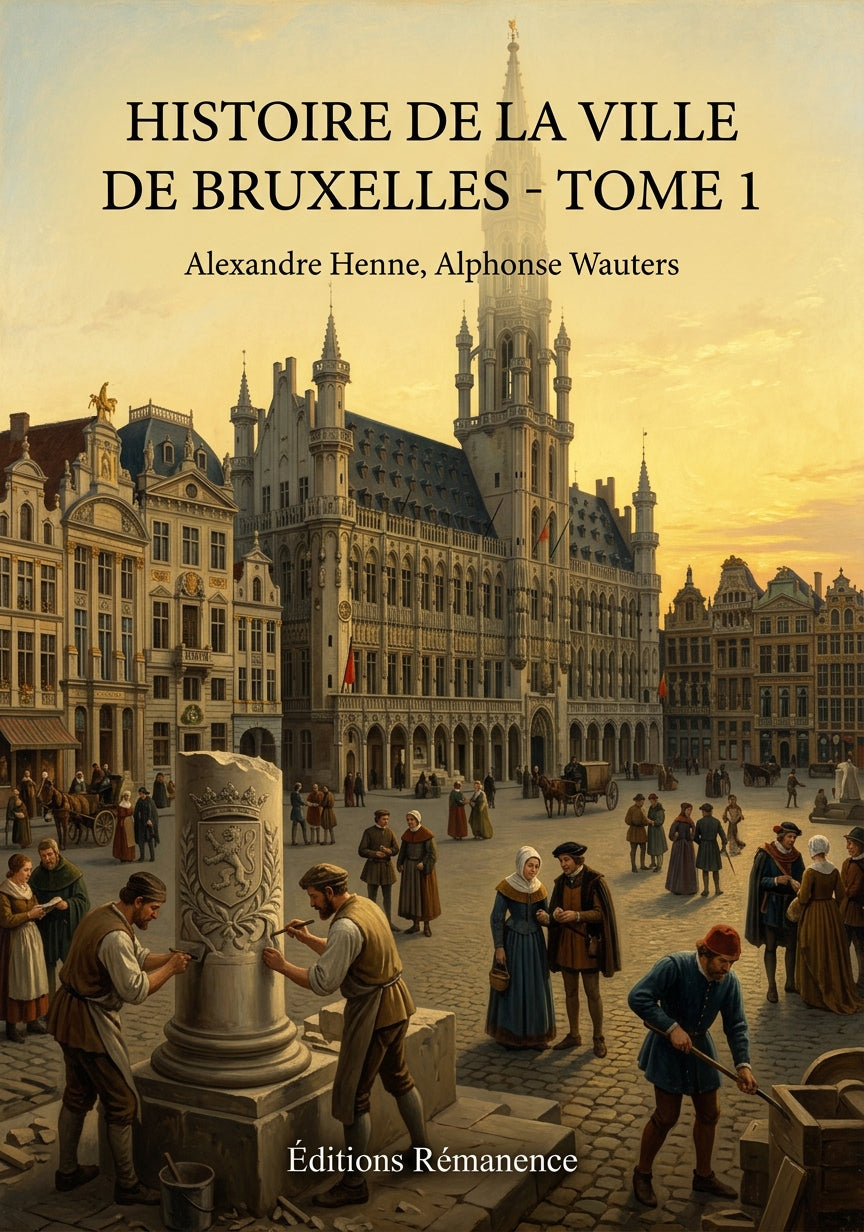 Livre Histoire de la ville de Bruxelles - Tome 1 par Alexandre Henne, Alphonse Wauters - Couverture - Editions Remanence