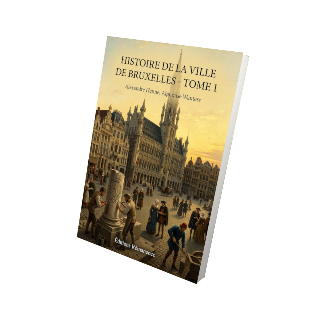 Livre Histoire de la ville de Bruxelles - Tome 1 par Alexandre Henne, Alphonse Wauters - Vue 3D - Editions Remanence