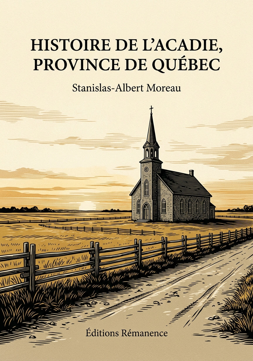 Livre Histoire de l’Acadie, province de Québec par Stanislas-Albert Moreau - Couverture - Editions Remanence