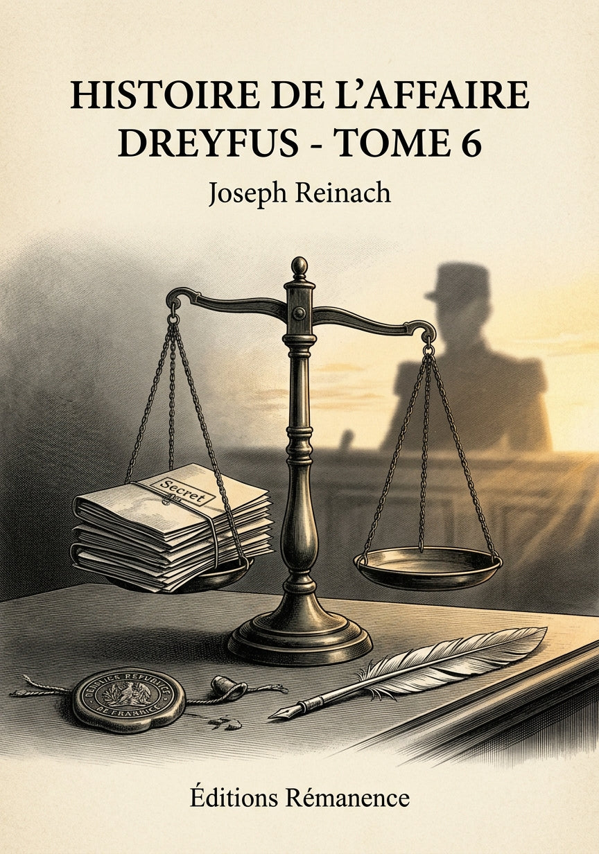 Livre Histoire de l’Affaire Dreyfus - Tome 6 par Joseph Reinach - Couverture - Editions Remanence