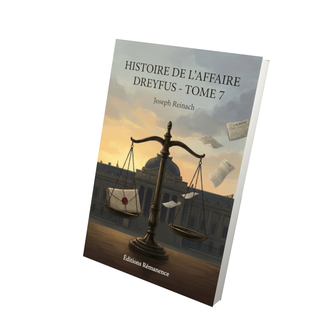 Livre Histoire de l’Affaire Dreyfus - Tome 7 par Joseph Reinach - Vue 3D - Editions Remanence