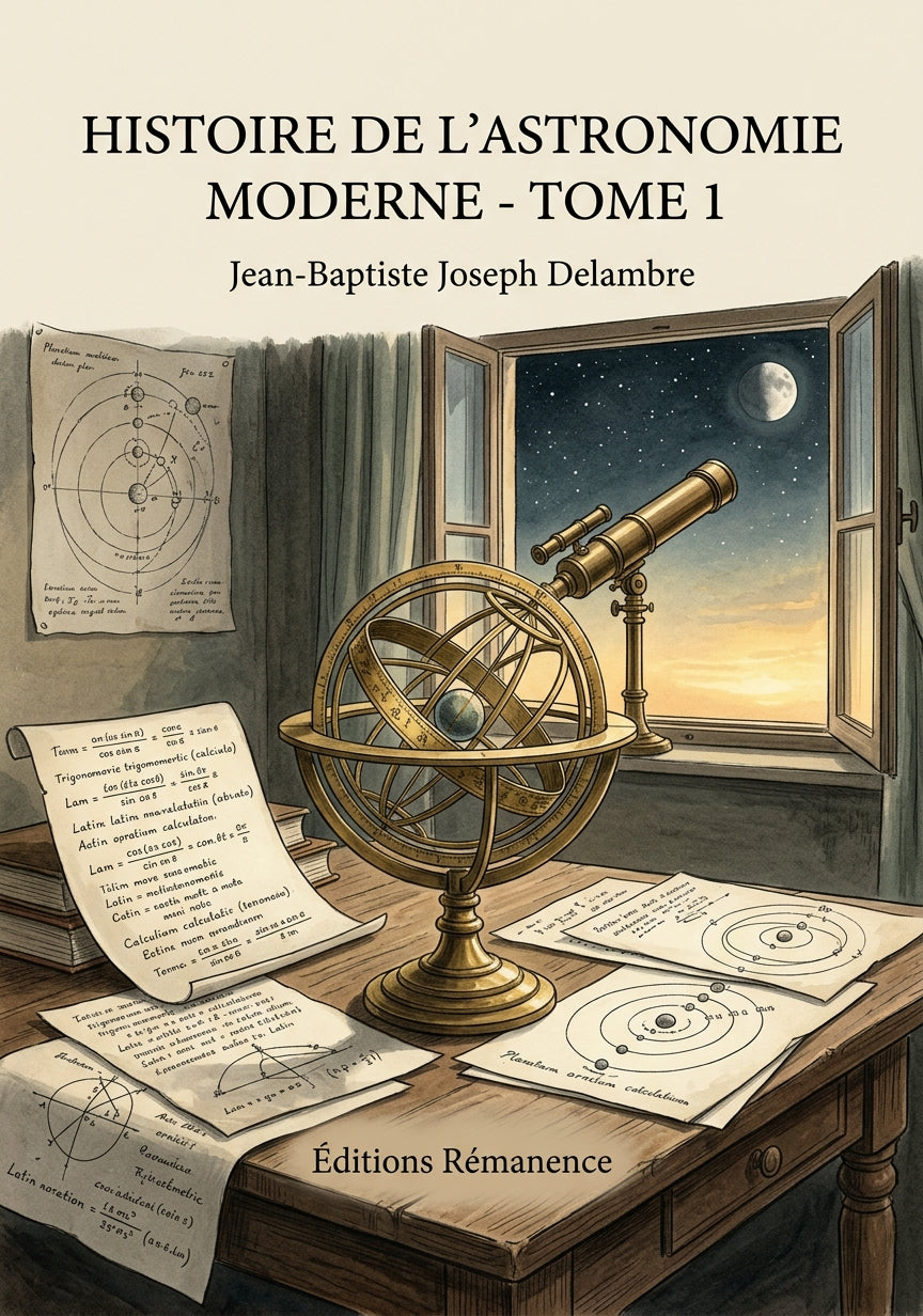 Livre Histoire de l’astronomie moderne - Tome 2 par Jean-Baptiste Joseph Delambre - Couverture - Editions Remanence