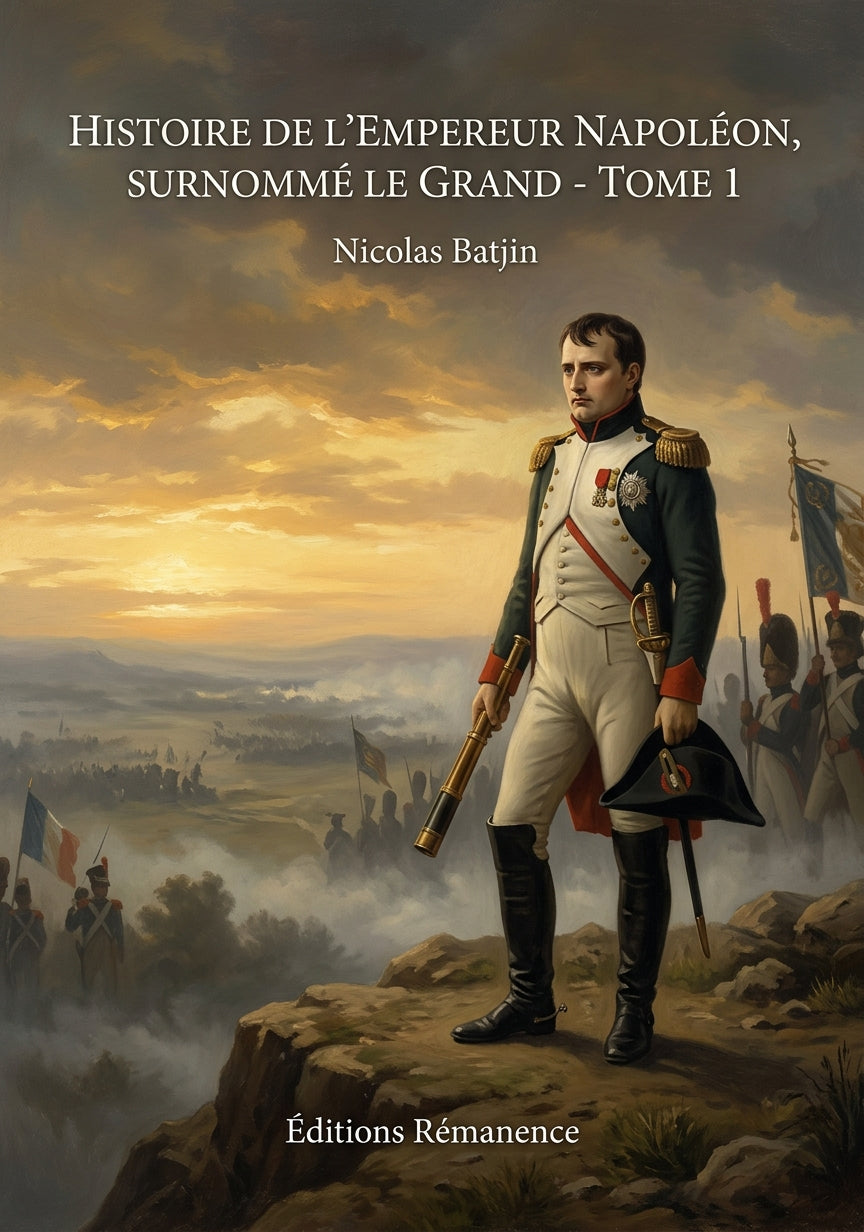 Livre Histoire de l’empereur Napoléon, surnommé le Grand - Tome 1 par Nicolas Batjin - Couverture - Editions Remanence