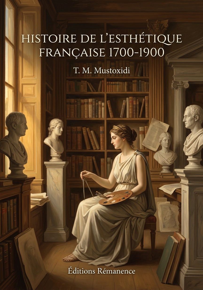 Livre Histoire de l’esthétique française 1700-1900 par T. M. Mustoxidi - Couverture - Editions Remanence