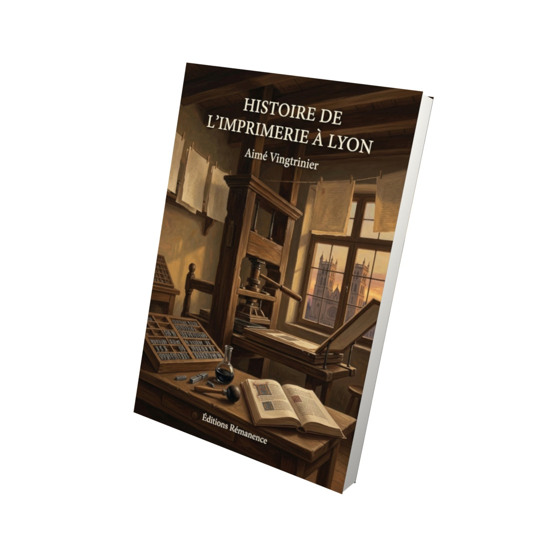 Livre Histoire de l’Imprimerie à Lyon par Aimé Vingtrinier - Vue 3D - Editions Remanence