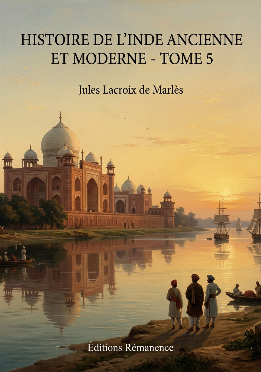 Livre Histoire de l’Inde ancienne et moderne - Tome 5 par Jules Lacroix de Marlès - Couverture - Editions Remanence