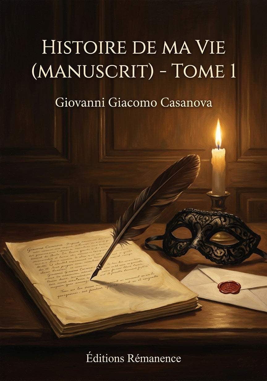Livre Histoire de ma vie (manuscrit) - Tome 1 par Giovanni Giacomo Casanova - Couverture - Editions Remanence