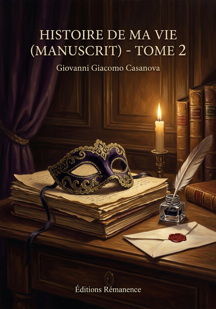 Livre Histoire de ma vie (manuscrit) - Tome 2 par Giovanni Giacomo Casanova - Couverture - Editions Remanence