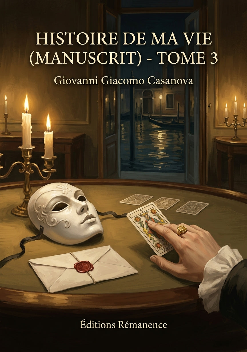 Livre Histoire de ma vie (manuscrit) - Tome 3 par Giovanni Giacomo Casanova - Couverture - Editions Remanence