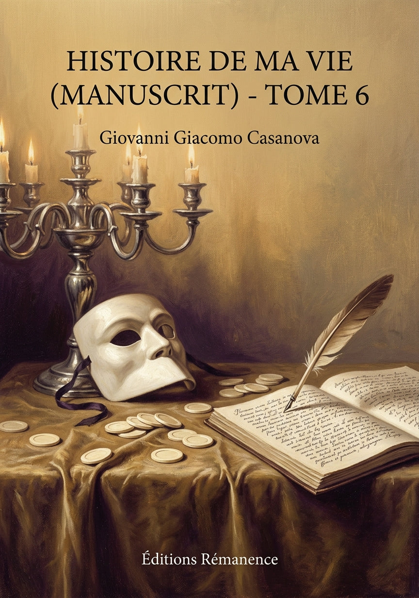 Livre Histoire de ma vie (manuscrit) - Tome 6 par Giovanni Giacomo Casanova - Couverture - Editions Remanence