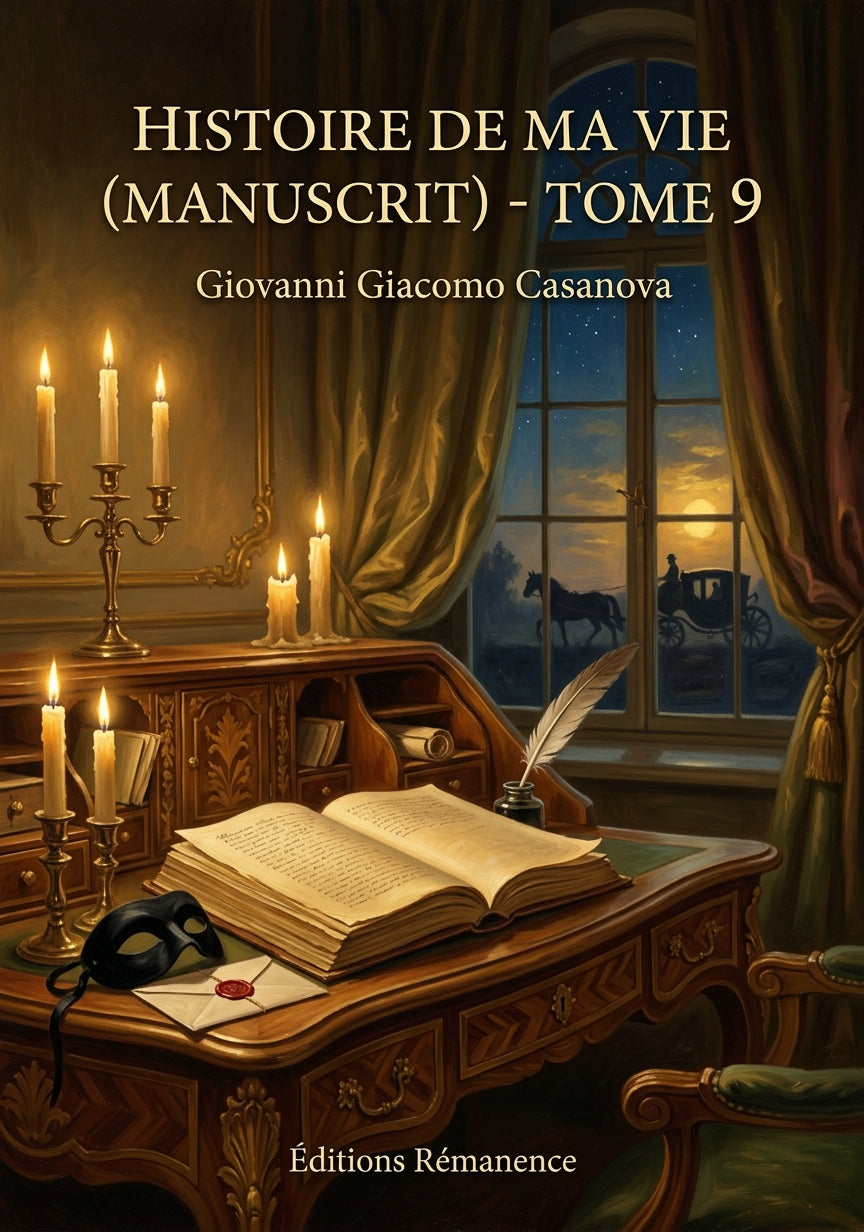 Livre Histoire de ma vie (manuscrit) - Tome 9 par Giovanni Giacomo Casanova - Couverture - Editions Remanence