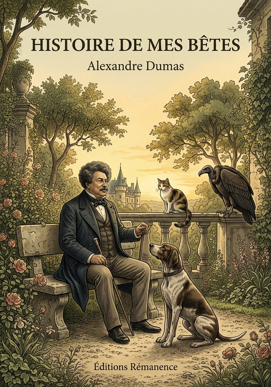 Livre Histoire de mes bêtes par Alexandre Dumas - Couverture - Editions Remanence