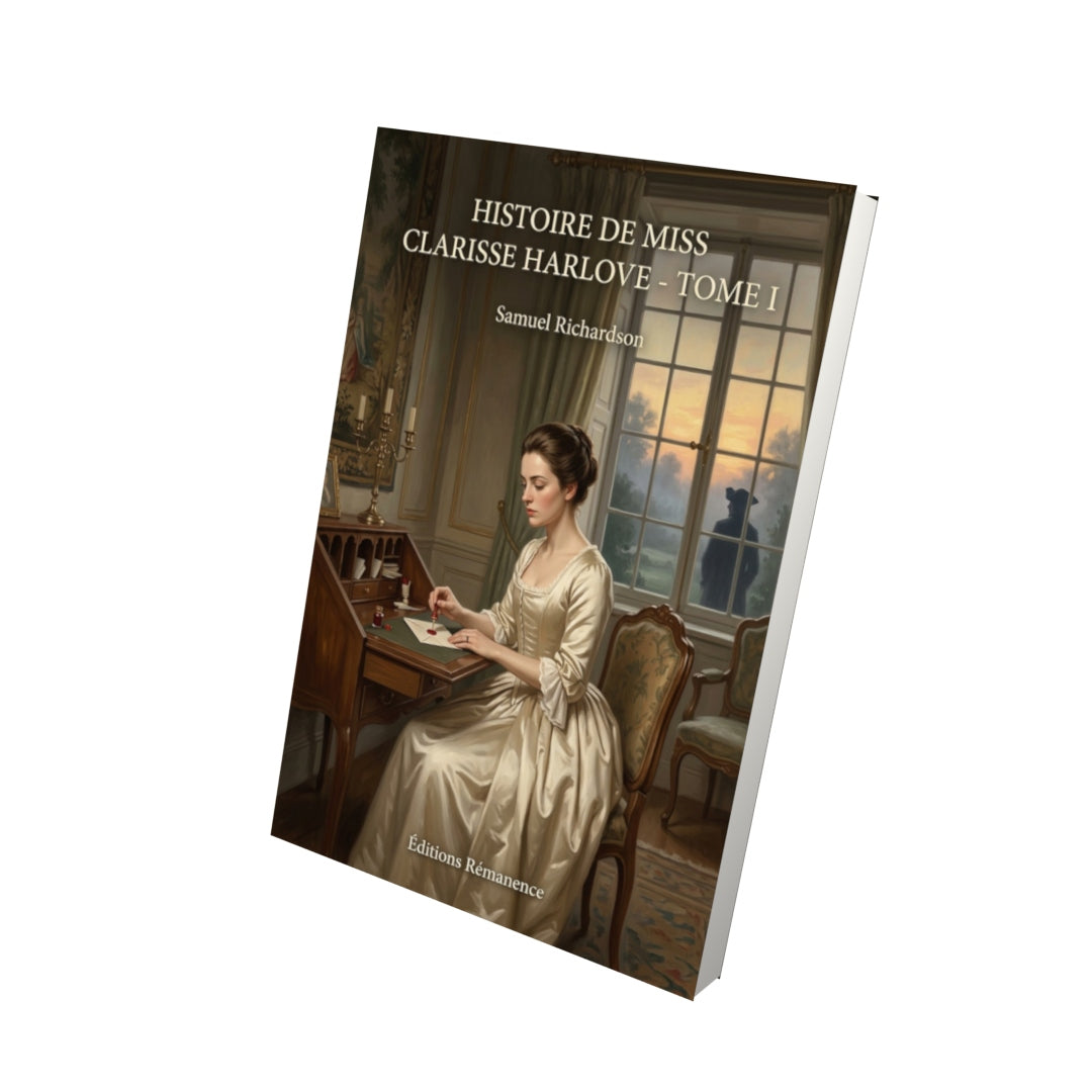 Livre Histoire de Miss Clarisse Harlove - Tome I par Samuel Richardson - Vue 3D - Editions Remanence