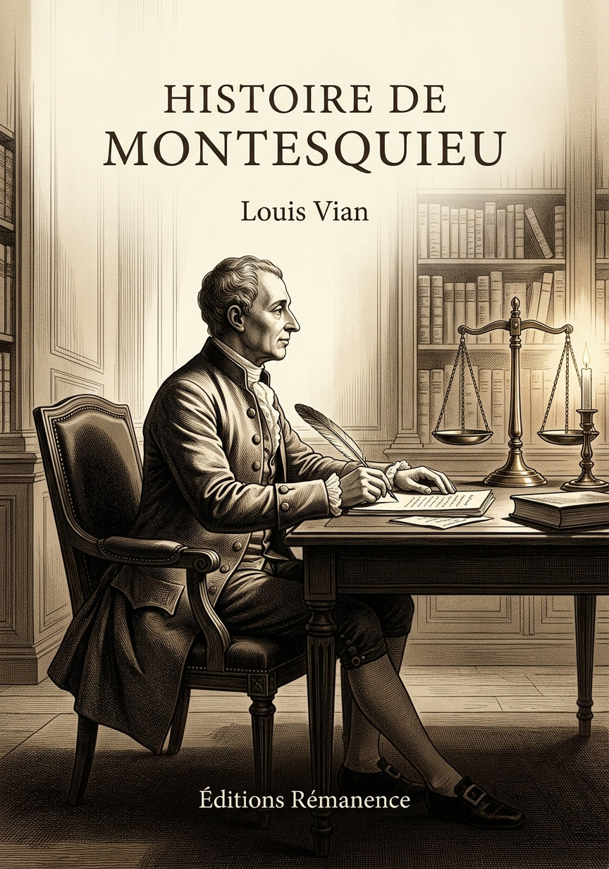 Livre Histoire de Montesquieu par Louis Vian - Couverture - Editions Remanence