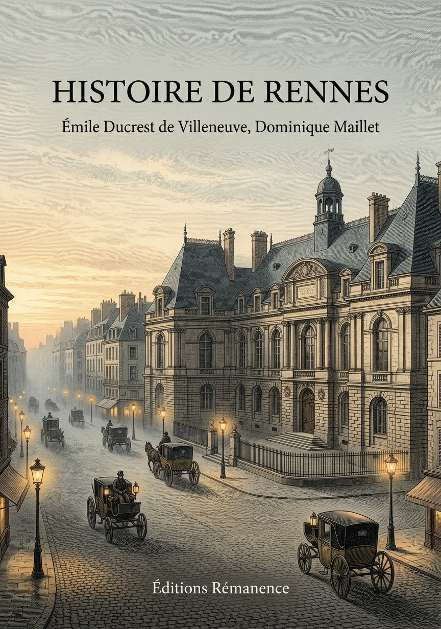 Livre Histoire de Rennes par Émile Ducrest de Villeneuve, Dominique Maillet - Couverture - Editions Remanence
