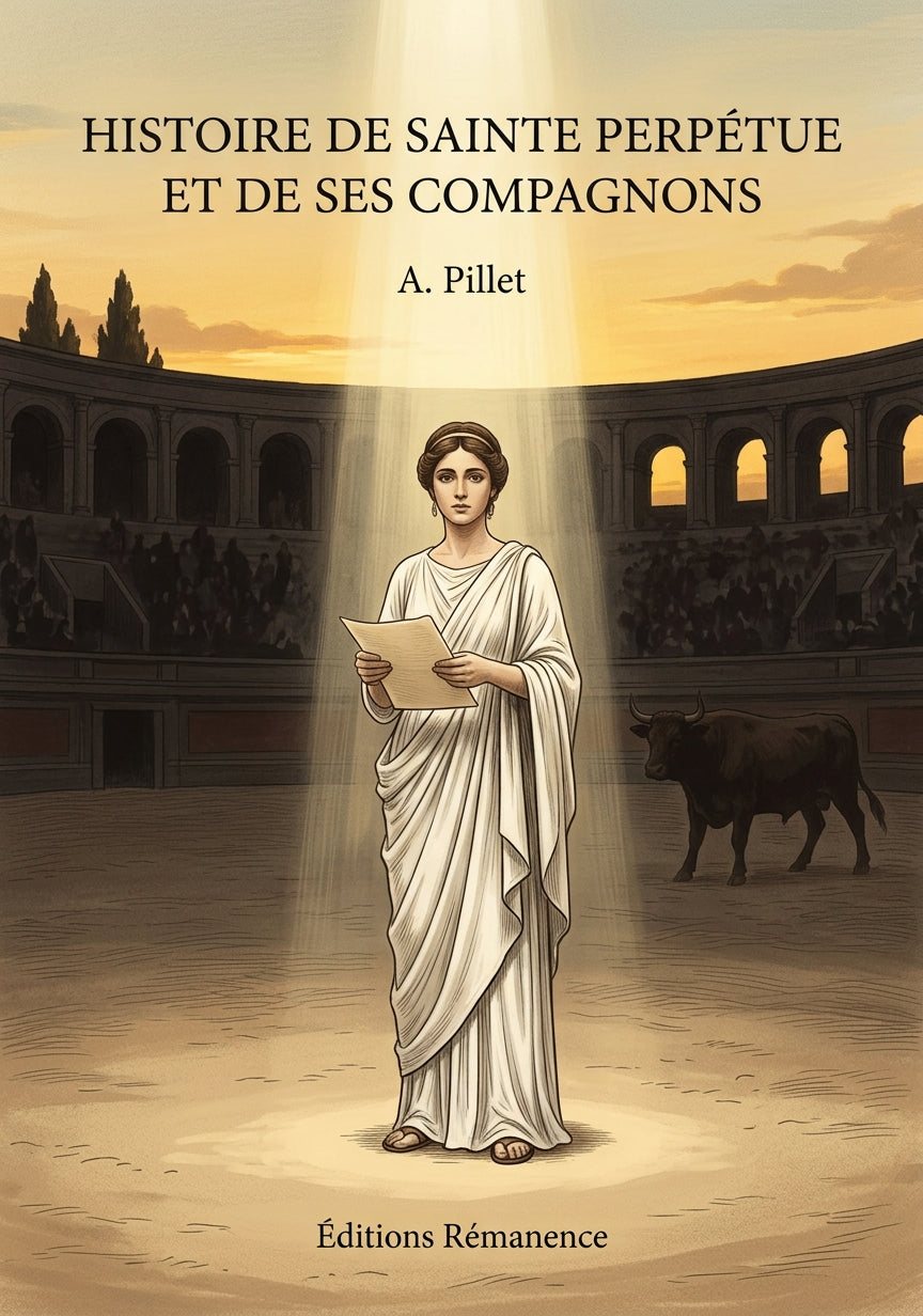 Livre Histoire de Sainte Perpétue et de ses compagnons par A. Pillet - Couverture - Editions Remanence