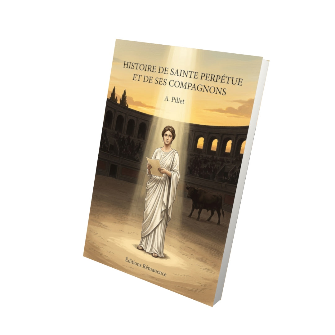 Livre Histoire de Sainte Perpétue et de ses compagnons par A. Pillet - Vue 3D - Editions Remanence