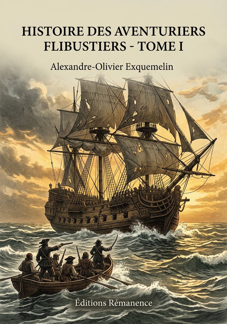 Livre Histoire des Aventuriers Flibustiers - Tome II par Alexandre-Olivier Exquemelin - Couverture - Editions Remanence