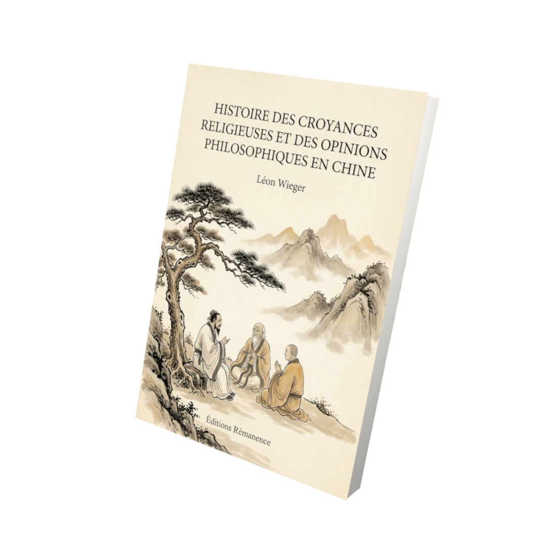 Livre Histoire des Croyances religieuses et des Opinions philosophiques en Chine par Léon Wieger - Vue 3D - Editions Remanence