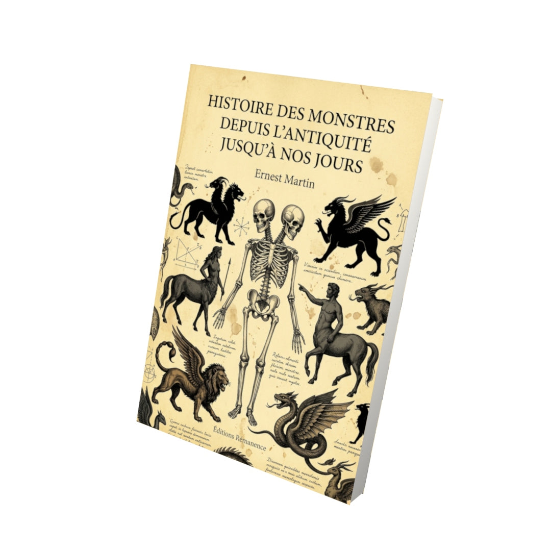 Livre Histoire des monstres depuis l’antiquité jusqu’à nos jours par Ernest Martin - Vue 3D - Editions Remanence
