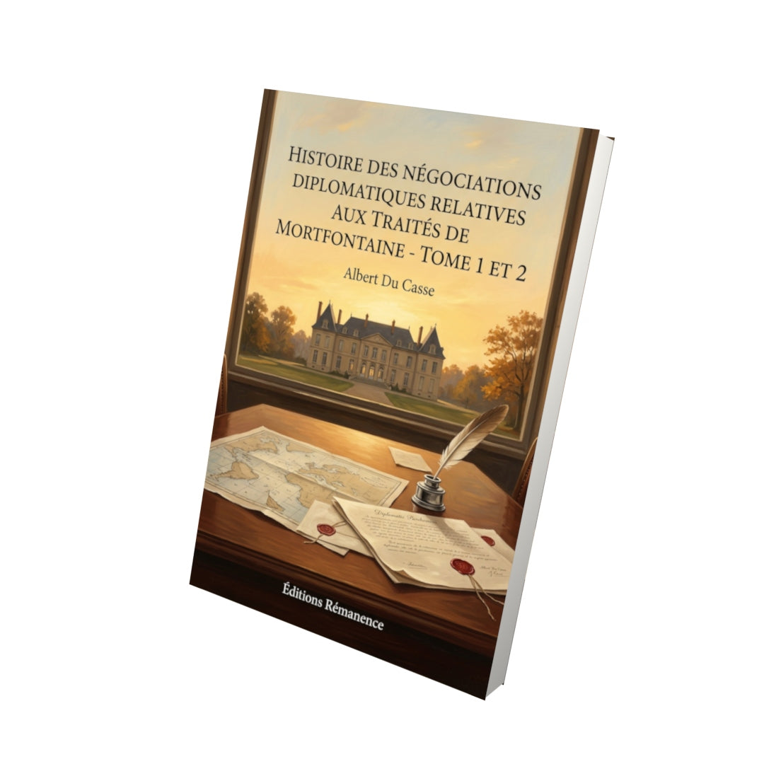 Livre Histoire des négociations diplomatiques relatives aux traités de Mortfontaine - Tome 1 et 2 par Albert Du Casse - Vue 3D - Editions Remanence