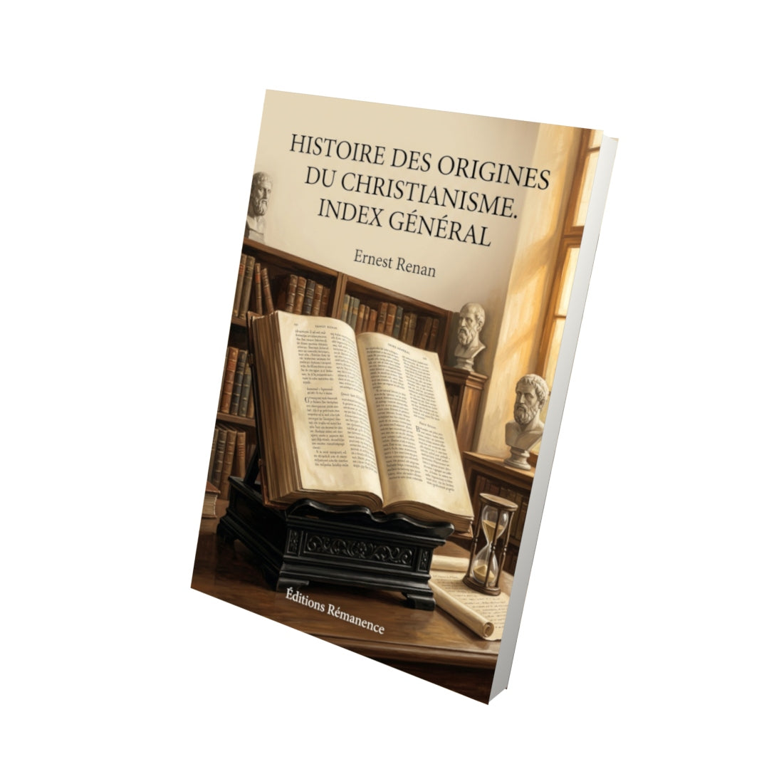 Livre Histoire des origines du christianisme. Index général par Ernest Renan - Vue 3D - Editions Remanence