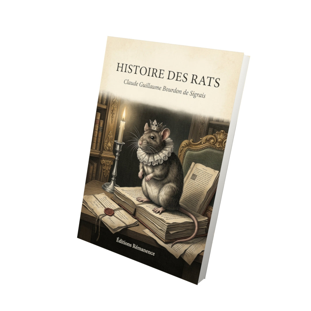 Livre Histoire des rats - Claude Guillaume Bourdon de Sigrais - Vue 3D - Editions Remanence
