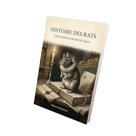 Livre Histoire des rats - Claude Guillaume Bourdon de Sigrais - Vue 3D - Editions Remanence