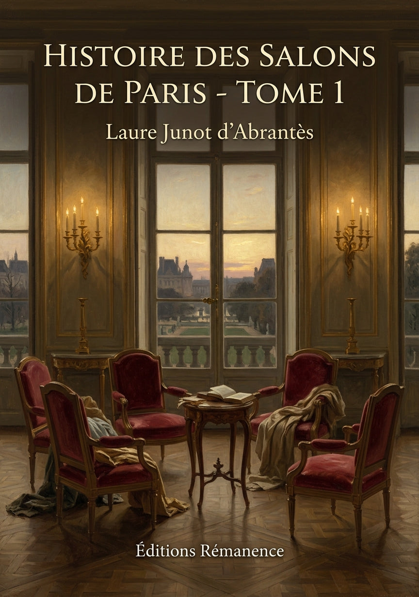 Livre Histoire des salons de Paris - Tome 1 par Laure Junot d’Abrantès - Couverture - Editions Remanence