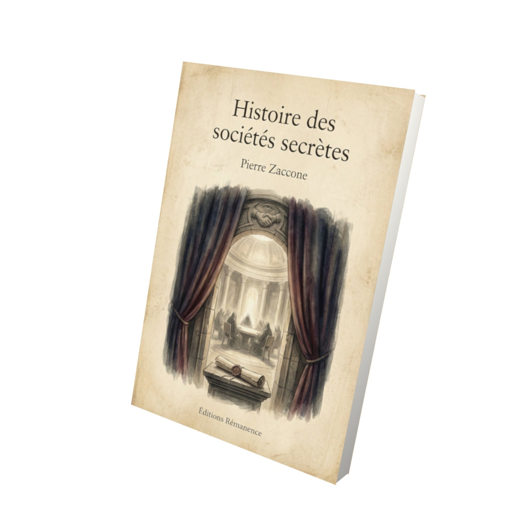 Livre Histoire des sociétés secrètes, politiques et religieuses – Pierre Zaccone - Vue 3D - Editions Remanence