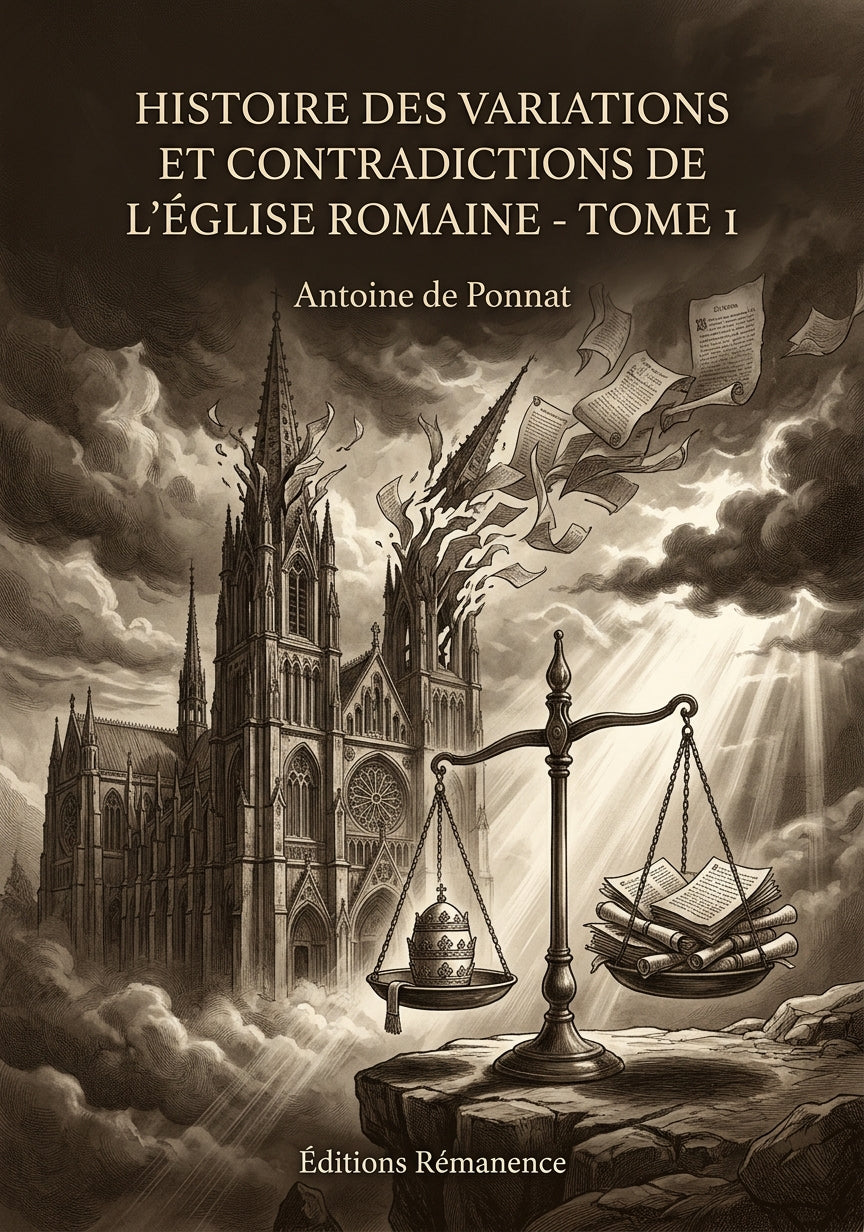 Livre Histoire des variations et contradictions de l’Église romaine - Tome 1 par Antoine de Ponnat - Couverture - Editions Remanence