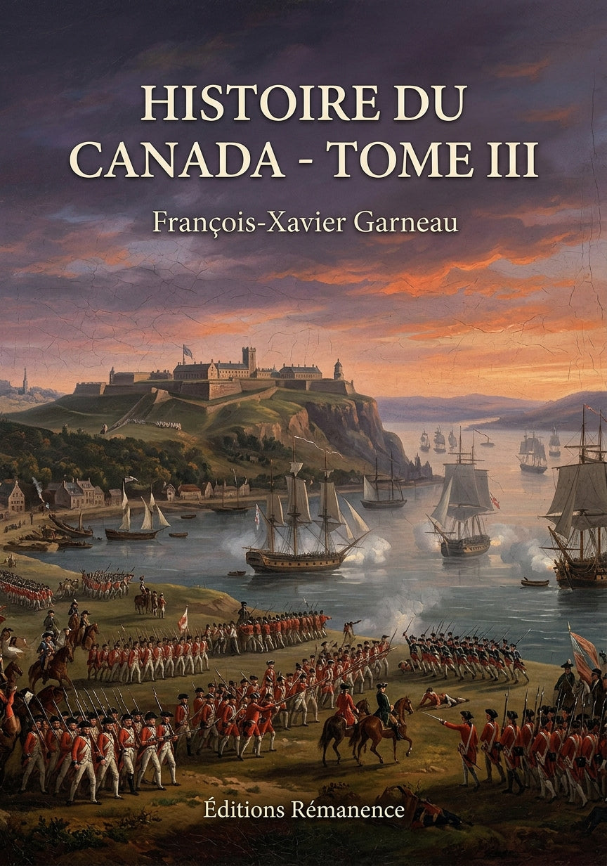 Livre Histoire du Canada - Tome III par François-Xavier Garneau - Couverture - Editions Remanence