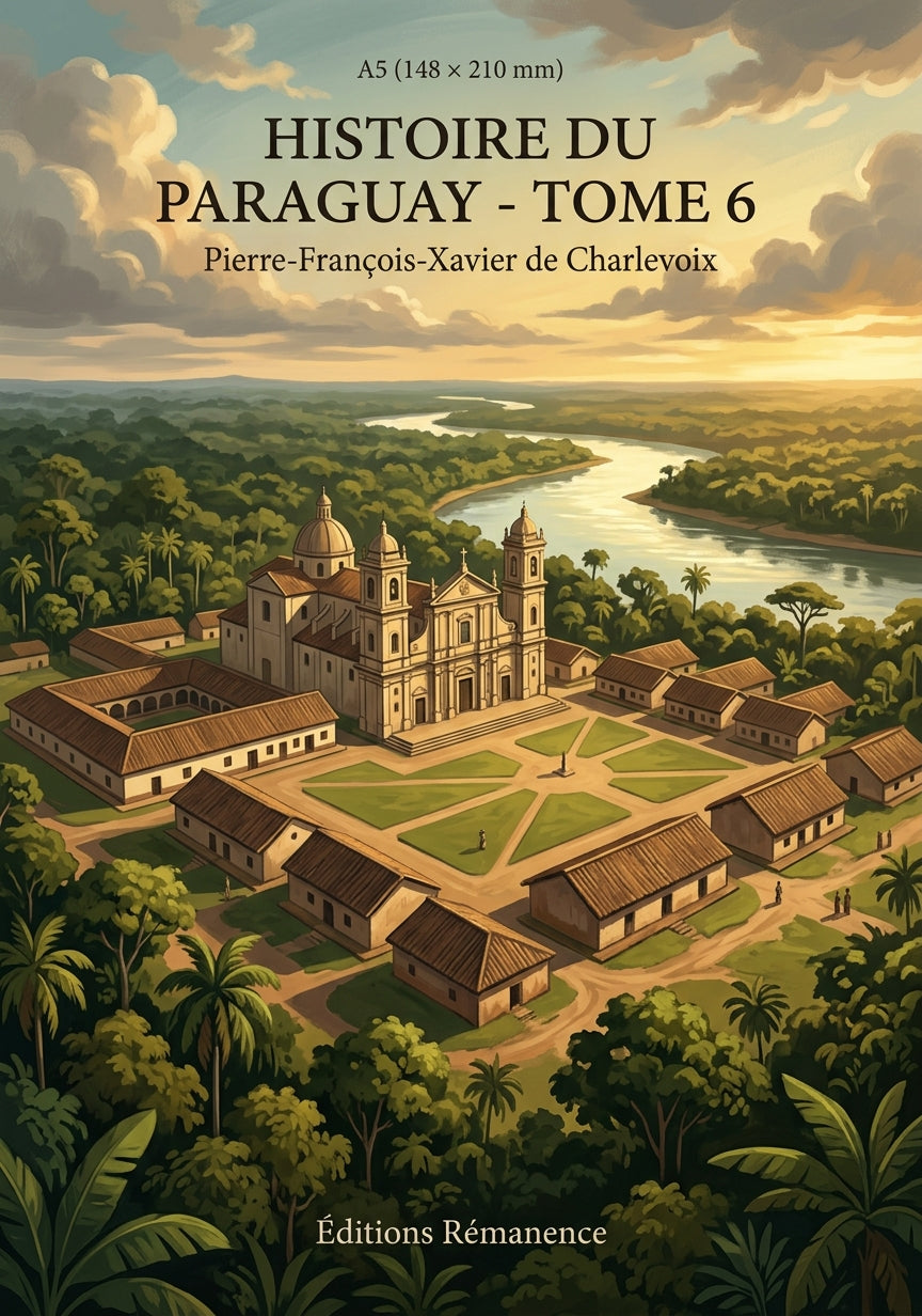Livre Histoire du Paraguay - Tome 6 par Pierre-François-Xavier de Charlevoix - Couverture - Editions Remanence