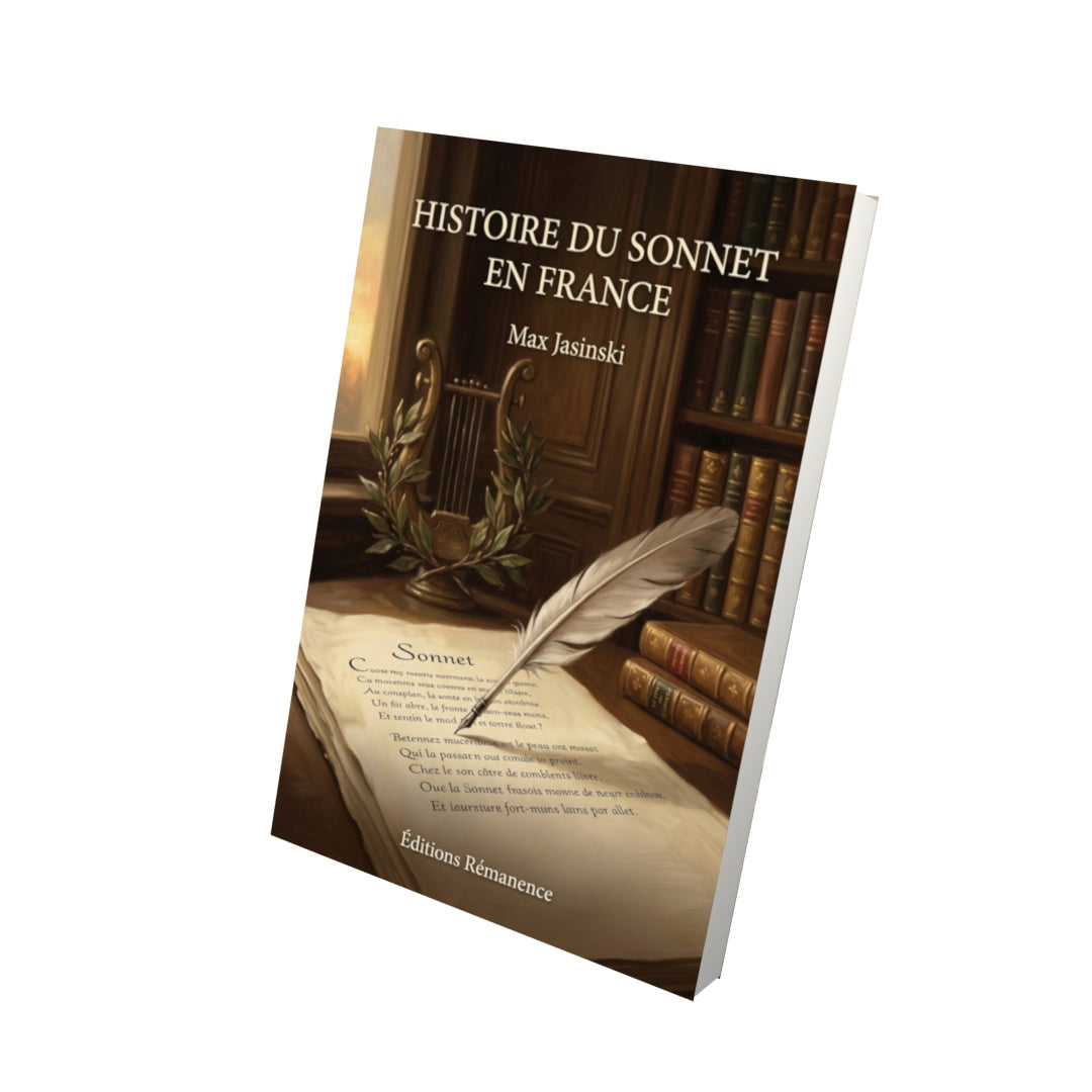 Livre Histoire du sonnet en France par Max Jasinski - Vue 3D - Editions Remanence