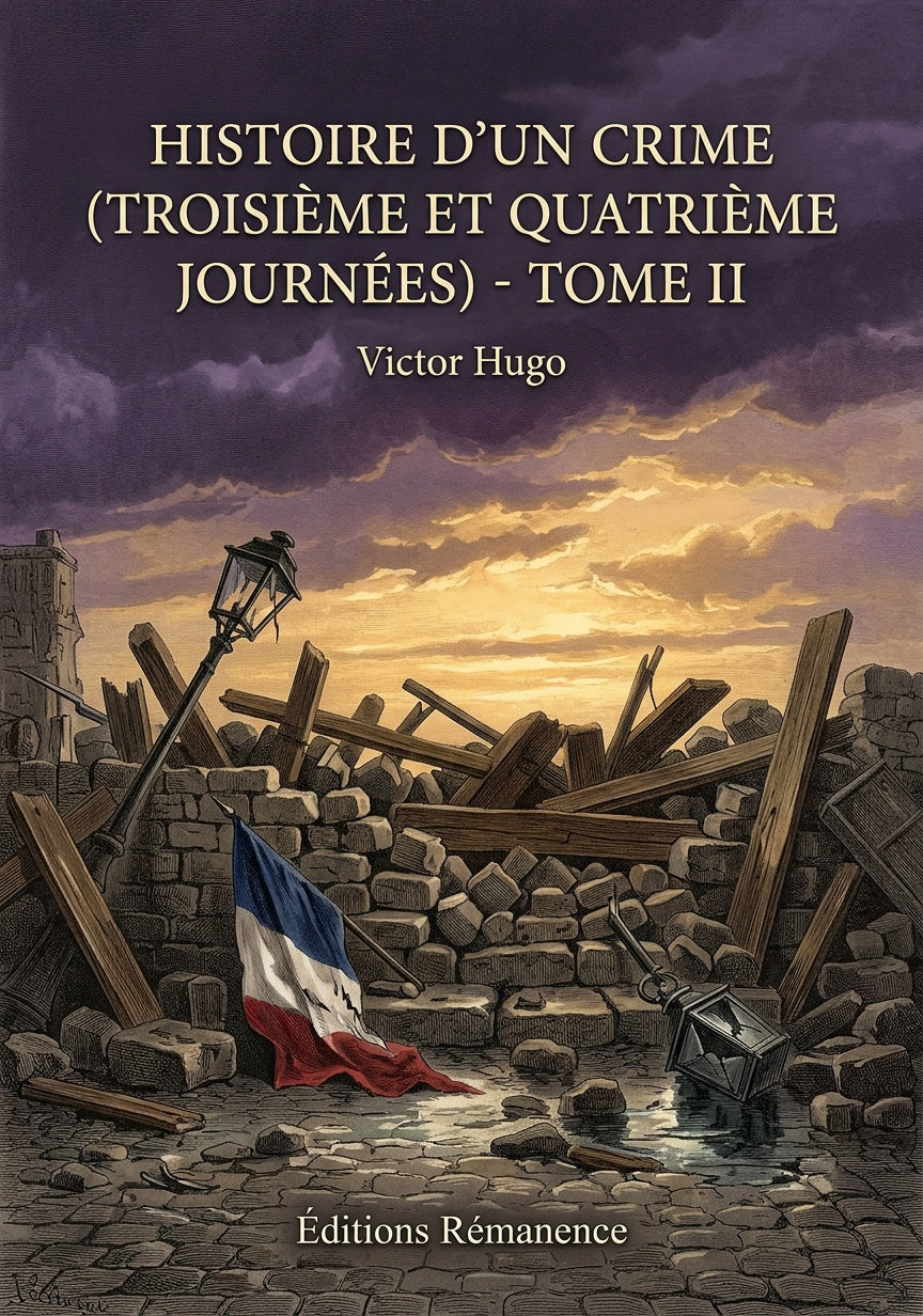 Livre Histoire d’un crime (Troisième et quatrième journées) - Tome II par Victor Hugo - Couverture - Editions Remanence