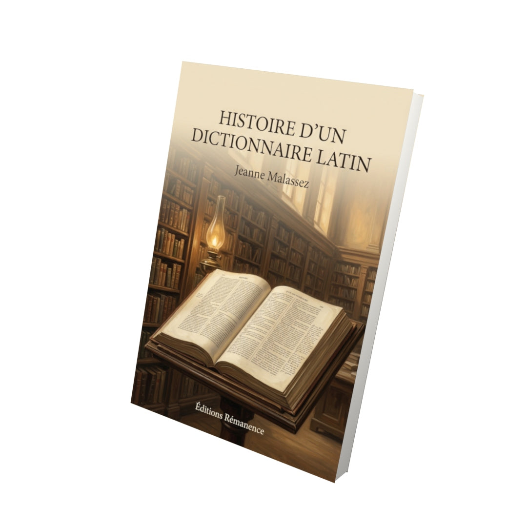 Livre Histoire d’un dictionnaire latin par Jeanne Malassez - Vue 3D - Editions Remanence