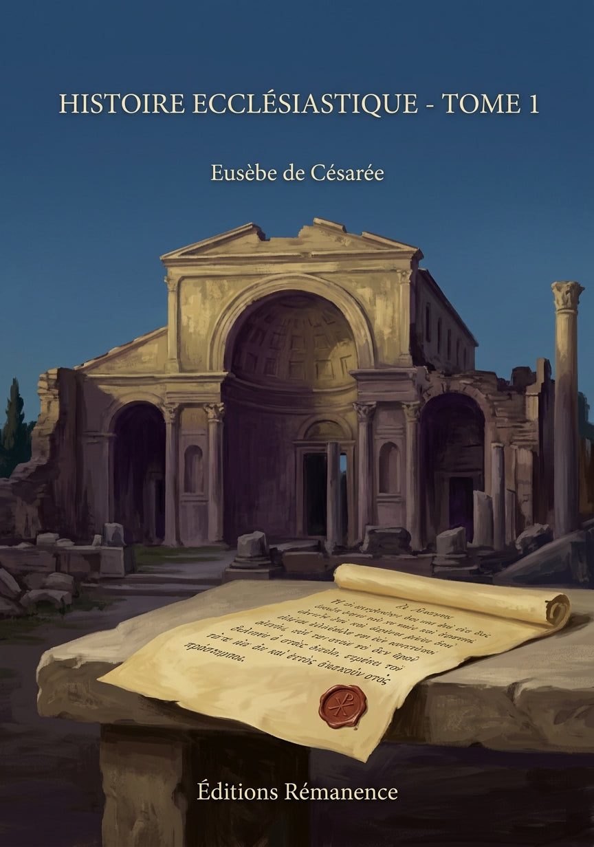 Livre Histoire Ecclésiastique - Tome 1 par Eusèbe de Césarée - Couverture - Editions Remanence