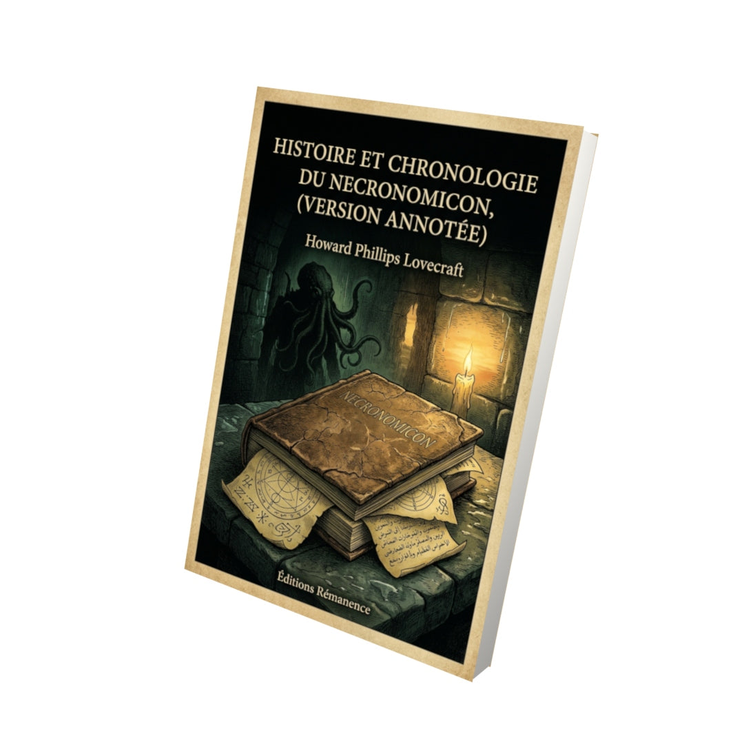 Livre Histoire et chronologie du Necronomicon, (version annotée) par Howard Phillips Lovecraft - Vue 3D - Editions Remanence