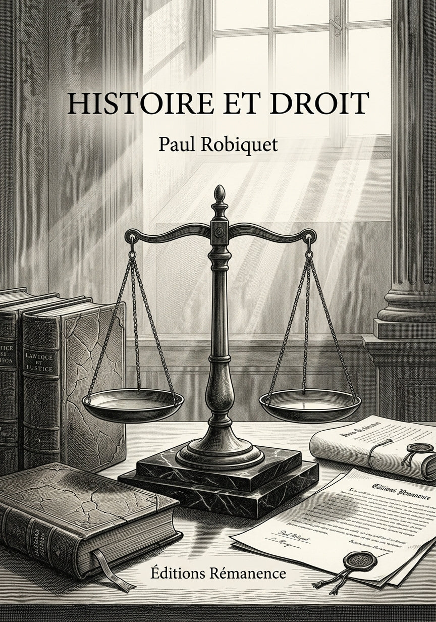 Livre Histoire et Droit par Paul Robiquet - Couverture - Editions Remanence