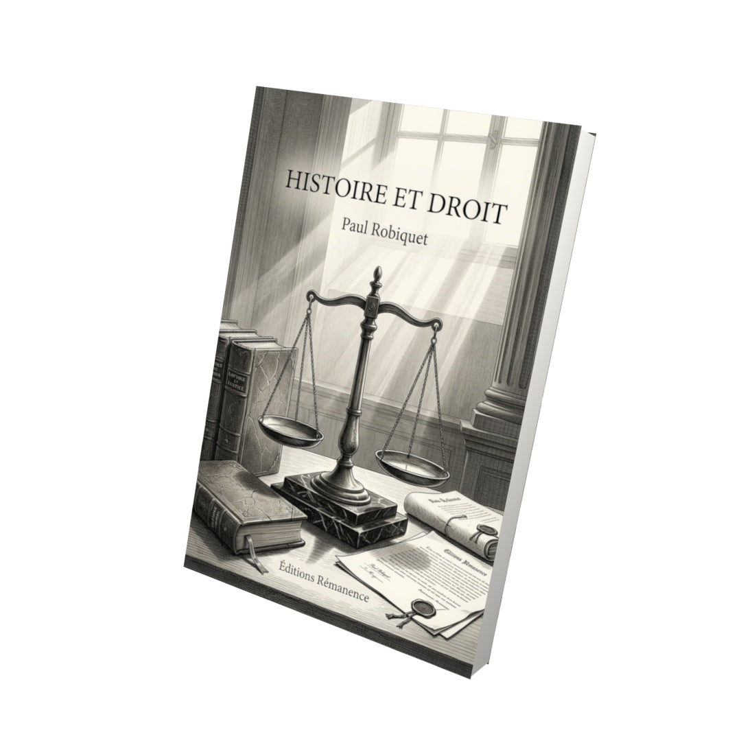 Livre Histoire et Droit par Paul Robiquet - Vue 3D - Editions Remanence