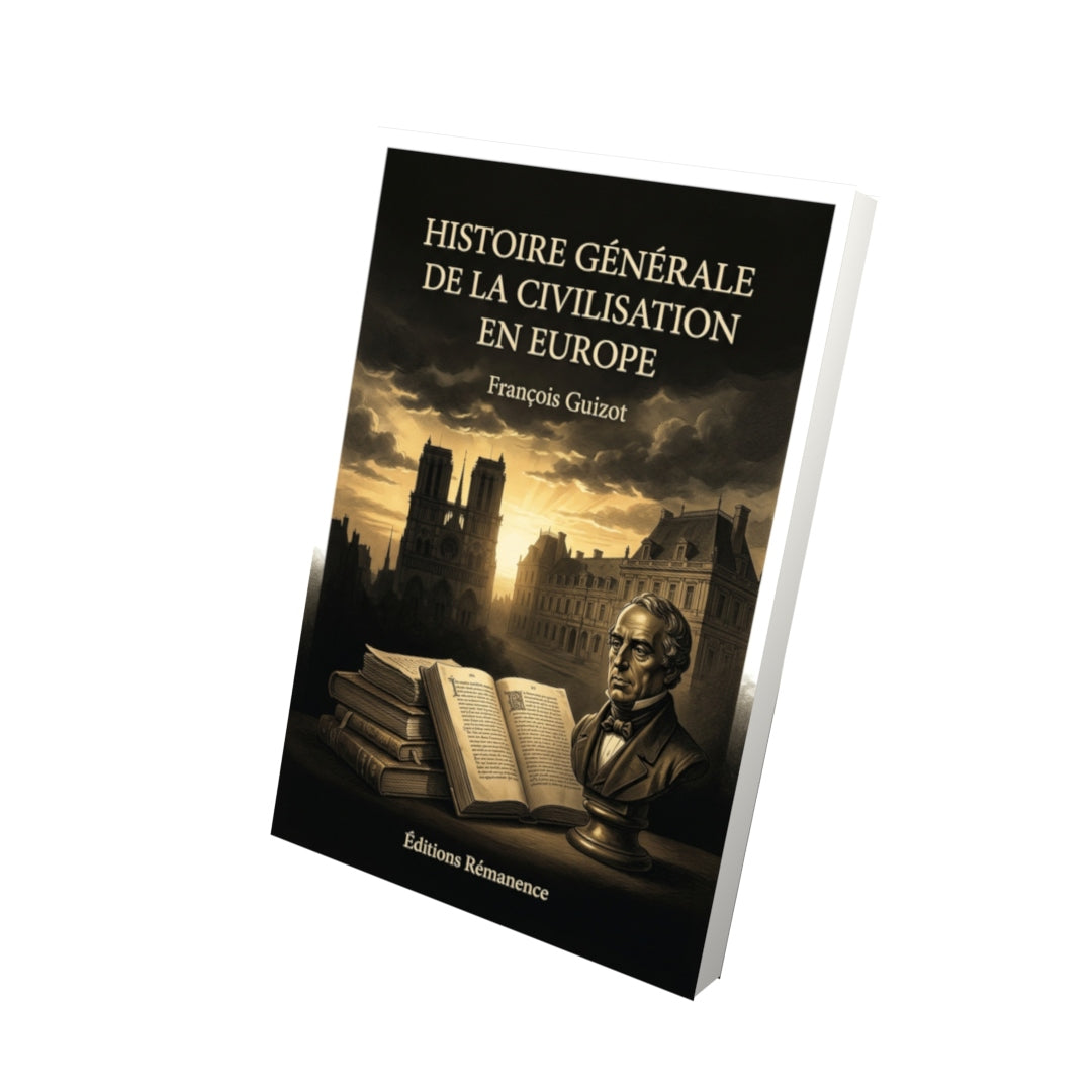 Livre Histoire générale de la civilisation en Europe par François Guizot - Vue 3D - Editions Remanence