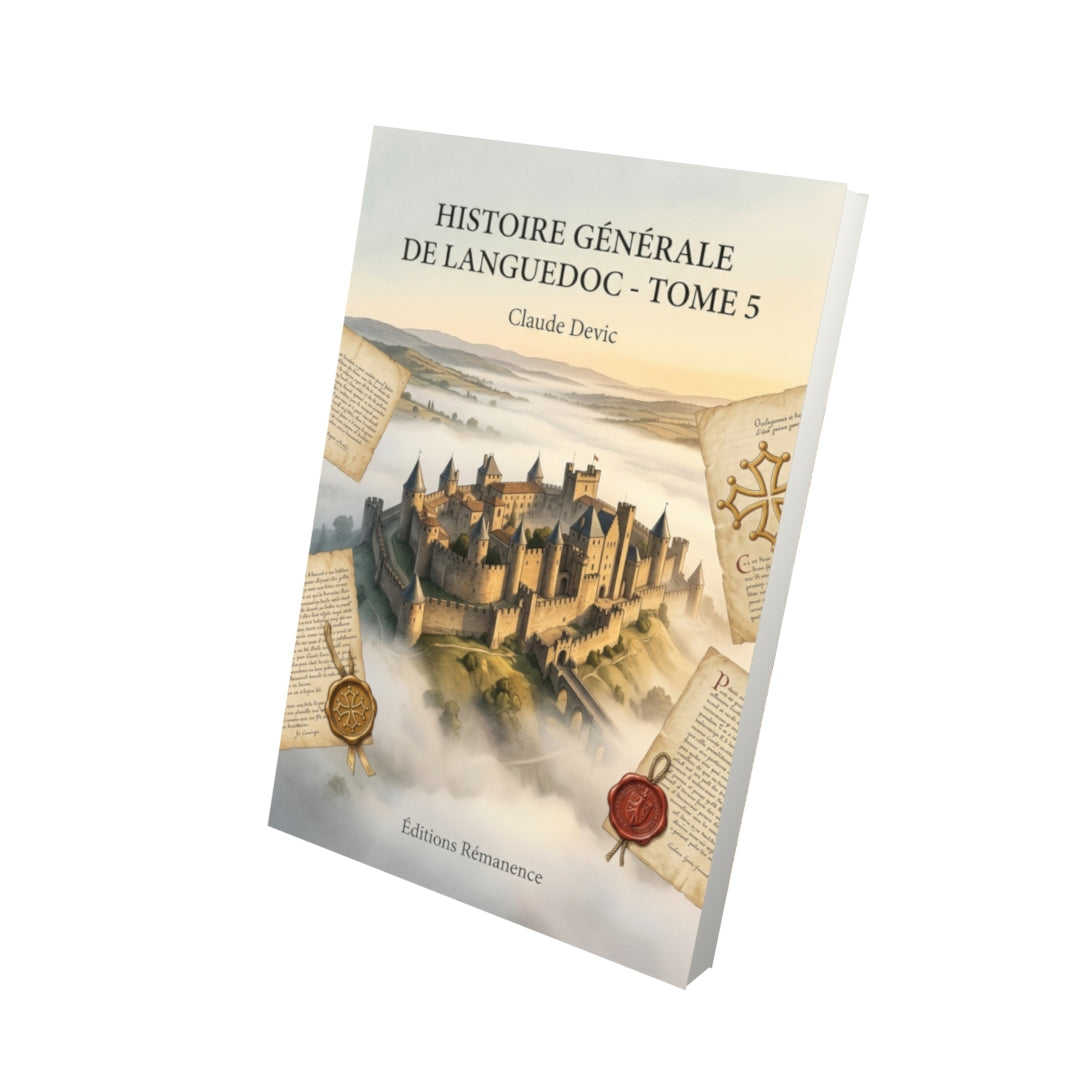 Livre Histoire générale de Languedoc - Tome 5 par Claude Devic - Vue 3D - Editions Remanence
