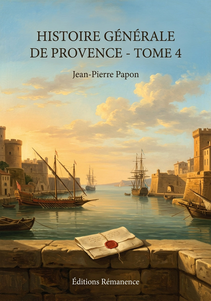Livre Histoire générale de Provence - Tome 4 par Jean-Pierre Papon - Couverture - Editions Remanence
