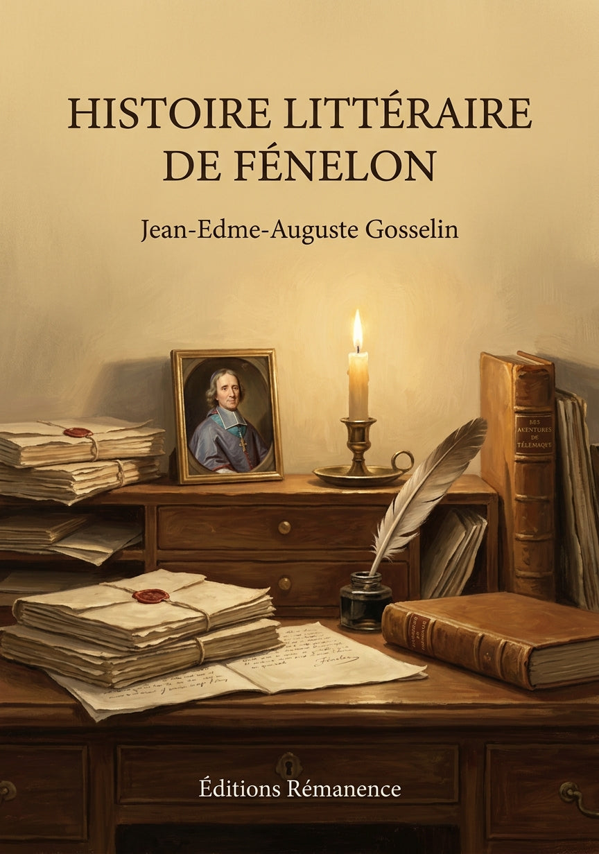 Livre Histoire littéraire de Fénelon par Jean-Edme-Auguste Gosselin - Couverture - Editions Remanence