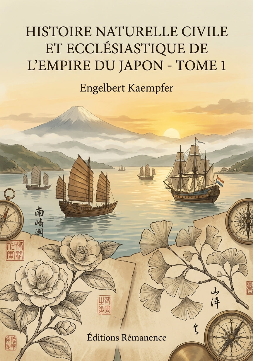 Livre Histoire naturelle civile et ecclésiastique de l’Empire du Japon - Tome 1 par Engelbert Kaempfer - Couverture - Editions Remanence
