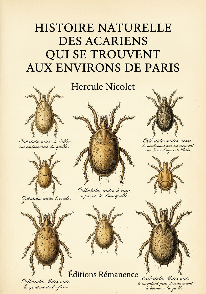 Livre Histoire naturelle des acariens qui se trouvent aux environs de Paris par Hercule Nicolet - Couverture - Editions Remanence